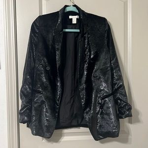 Elegant Black Suede Women’s Blazer